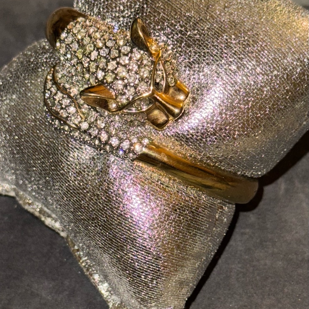 MOV WIFE VTG Gold Pave Crystal Panther Bracelet - Picture 11 of 17